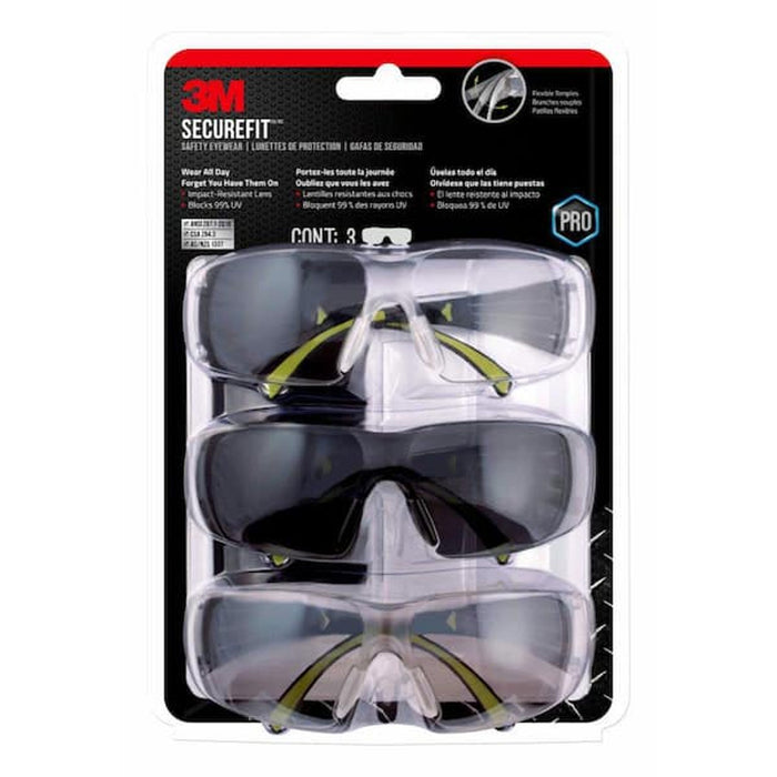 3M SecureFit 400 Anti-Fog Safety Eyewear, Adult Size