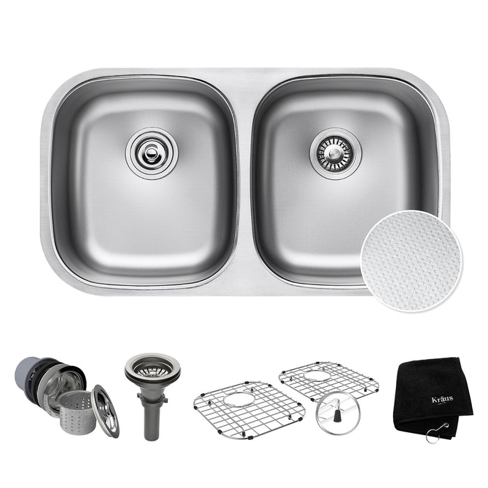 Daniel Kraus 32 in. Undermount Double Bowl Kitchen Sink
