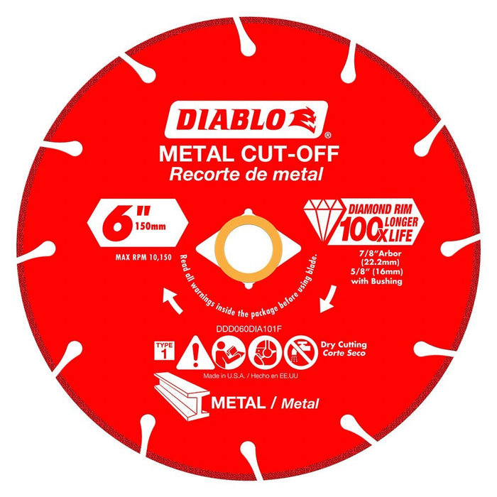 Diablo 6 in. Diamond Metal Cut-Off Wheel 7/8 in. Bore