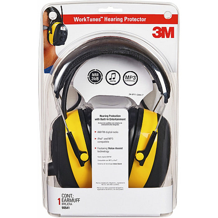 PELTOR WorkTunes Hearing Protector Digital Tuning Size 3 Yellow/Black