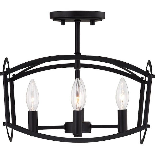 Quoizel Celene 4-Light S Flush Mount Ceiling Light in a Matte Black