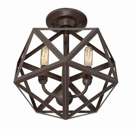 Quoizel Liberty Park 3-Light 13.125 in. Matte Bronze Semi-Flush Mount Light