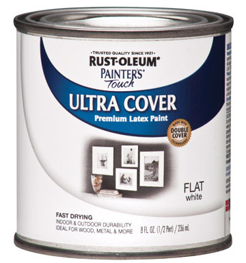 Rust-Oleum Flat White Multi-Purpose Paint, 8 oz,