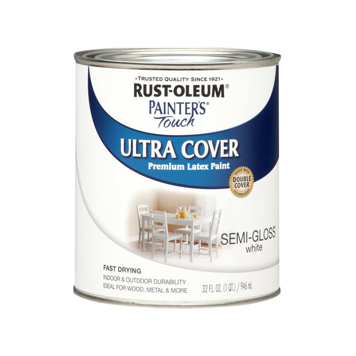 Rust-Oleum Painters Touch Semi-Gloss White Paint 1 Qt