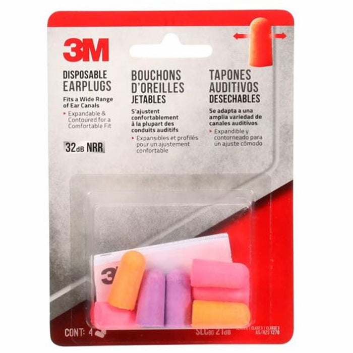 3M Disposable Earplugs Size 3, 4 Pair for Boats
