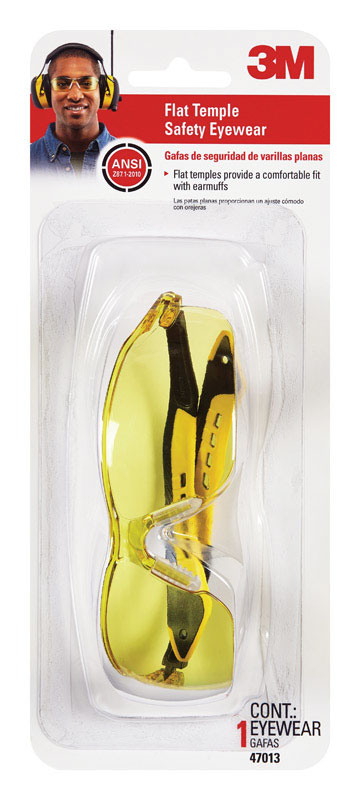 3M Flat Temple Eyewear Amber Lens Anti Scratch Size 3