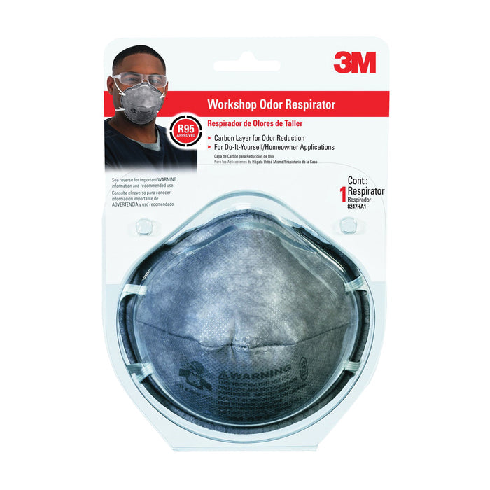 3M R95 Workshop Odor Respirator, Gray,