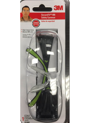 3M SecureFit Safety Glasses Anti-Fog Clear Lens Size 3