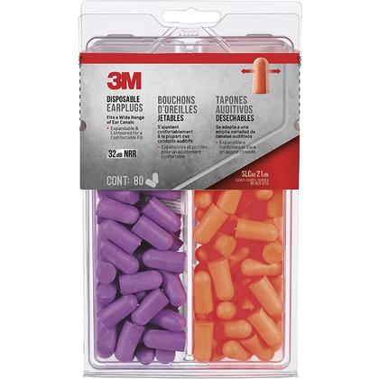 3M Soft Foam Earplugs 32 DB, Size 3, 80 Pack