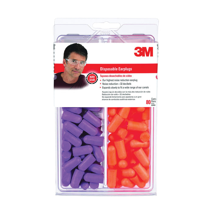 3M Soft Foam Earplugs 32 DB, Size 3, 80 Pack