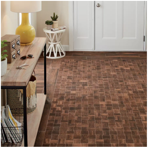 Autumn Wood Modern Weave 12 in. x 12 in. Glazed Porcelain Mosaic Tile (9.6 sq. ft./Case)