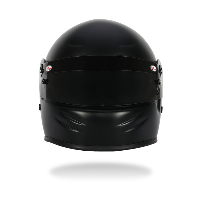 Front view of the Bell 1:2 Scale Mini Helmet K1 Signature / 2026 Model in Matte Black Color at Fast Racer