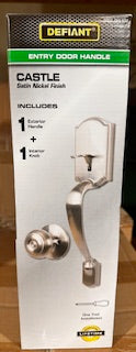Castle Satin Nickel Entrance Door Handleset with Hartford Interior Knob