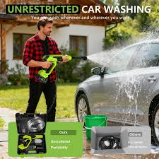 Cordless Portable Washer, 1100 PSI Battery Operated Washer with All-Copper Motor, Battery
