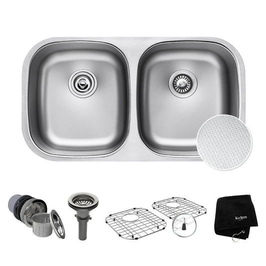 Daniel Kraus 32 in. Undermount Double Bowl Kitchen Sink