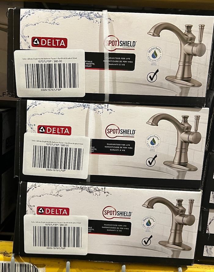 Delta Valdosta Single Handle Bathroom Faucet in SpotShield Brushed Nickel