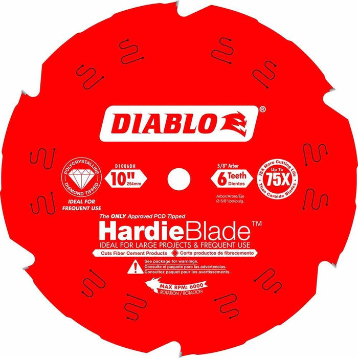 Diablo 10 in. Fiber Cement Blade 6 Teeth