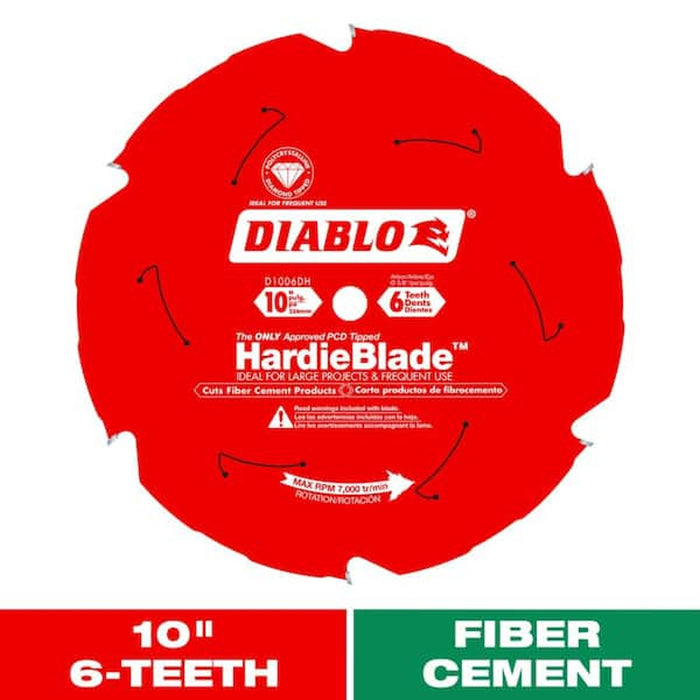 Diablo 10 in. Fiber Cement Blade 6 Teeth