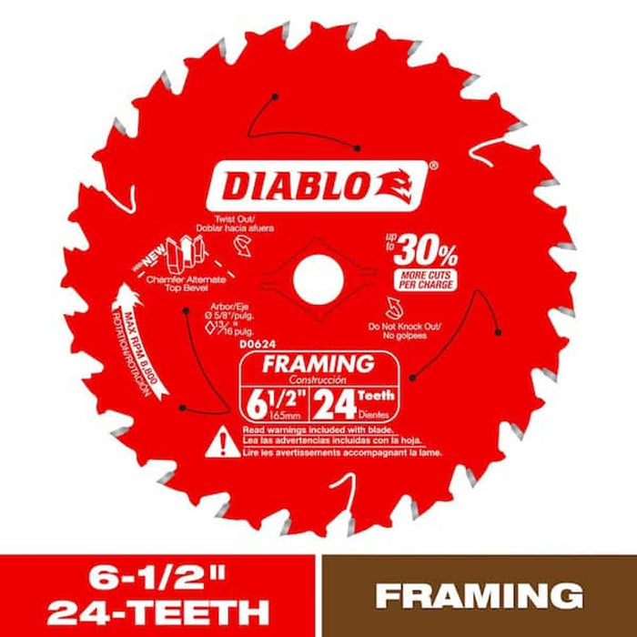 DIABLO 24T Demo Demon 6-1/2 Inch Saw Blade