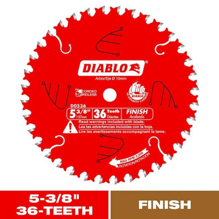 Diablo 5-3/8 in. Trim Saw Blade 24 Teeth 10 mm