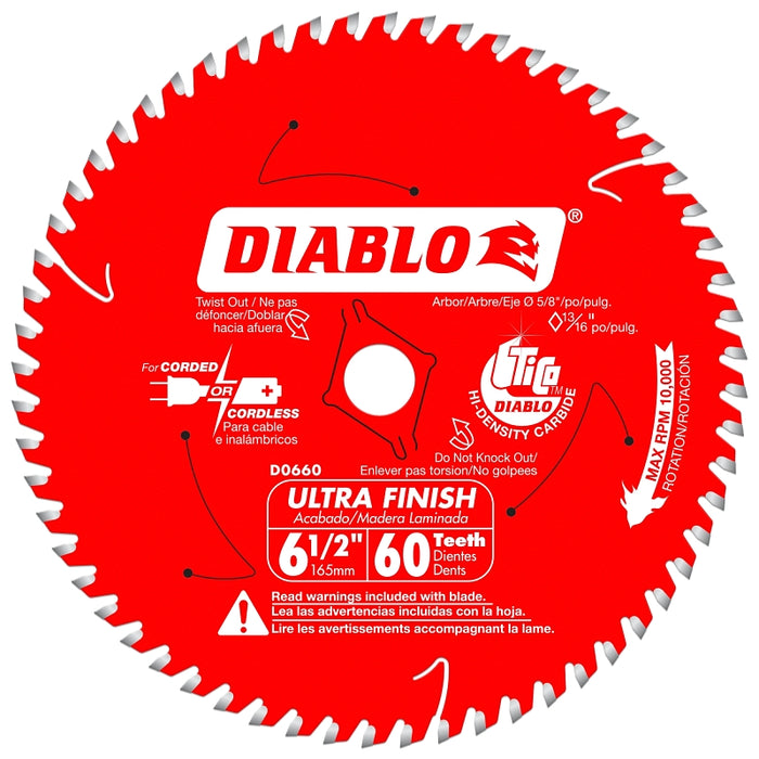 DIABLO 6-1/2 in. Carbide Saw Blade 60 Teeth