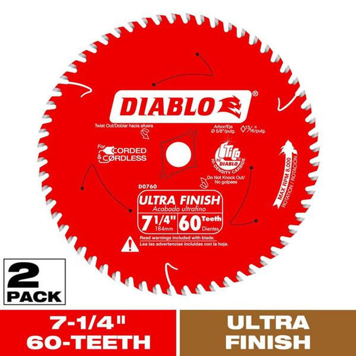 DIABLO 6-1/2 in. Carbide Saw Blade 60 Teeth