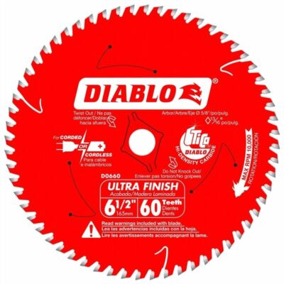 DIABLO 6-1/2 in. Carbide Saw Blade 60 Teeth