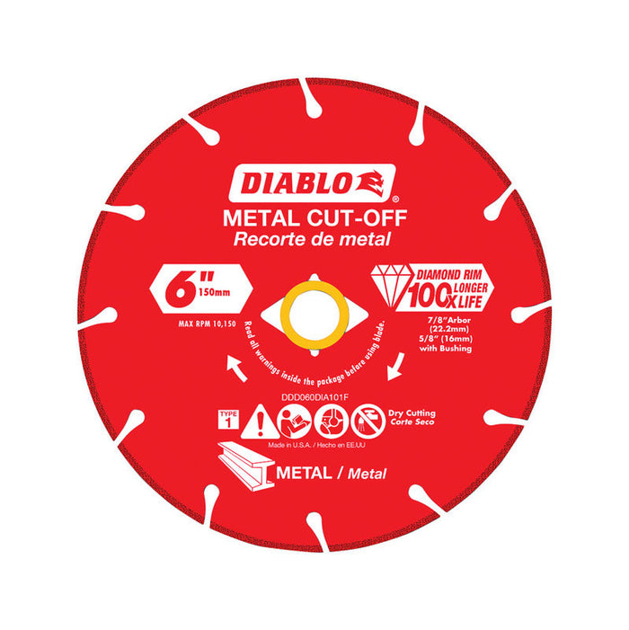 Diablo 6 in. Diamond Metal Cut-Off Wheel 7/8 in. Bore
