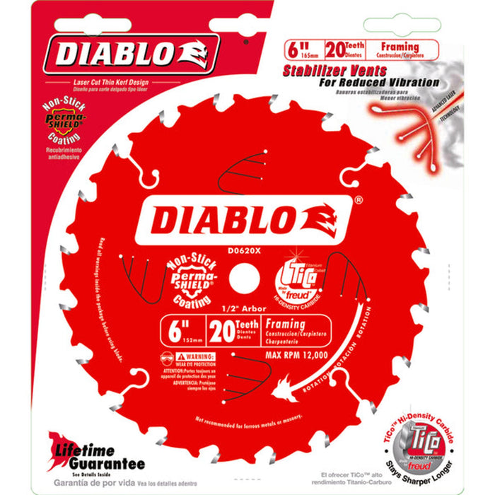 Diablo 6 in. Framing Blade 20 Teeth TiCo Carbide