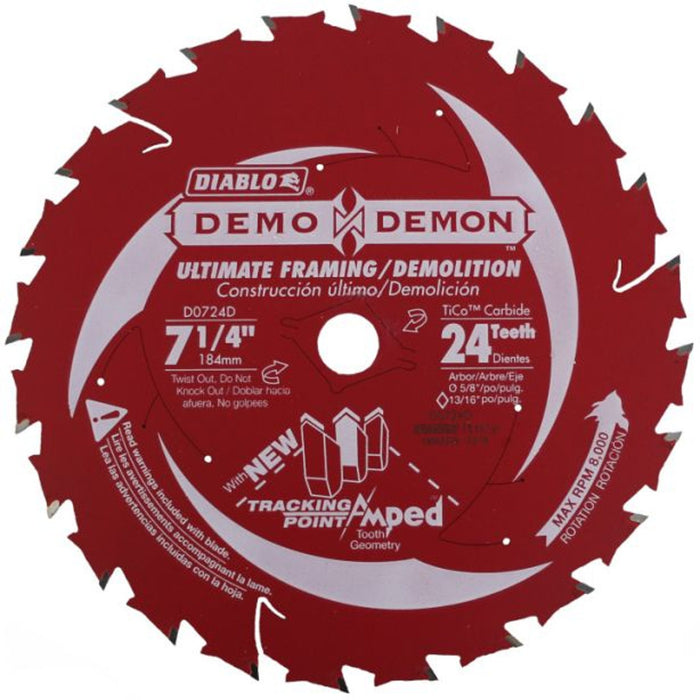 Diablo 7-1/4 in 24-Tooth Demo Demon Carbide Saw Blade