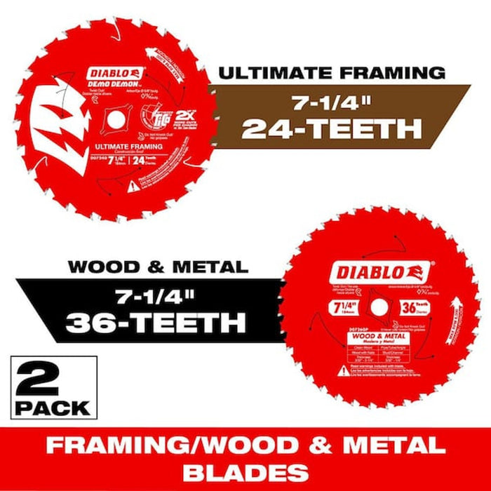 Diablo 7-1/4 in 24-Tooth Demo Demon Carbide Saw Blade