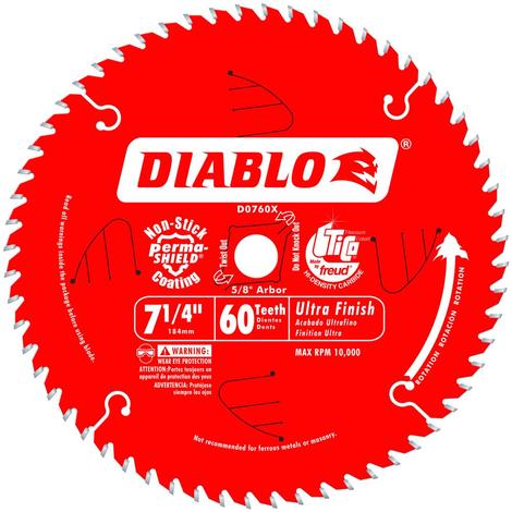 Diablo 7-1/4 in. 60 Tooth Ultra Finish Saw Blade