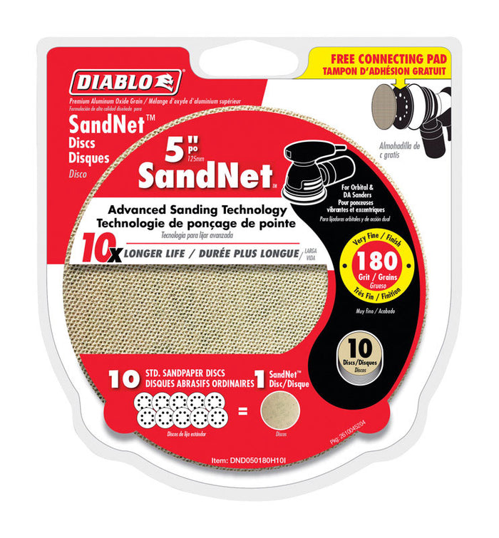 Diablo SandNet 180 Grit Sanding Disc 10 Pack