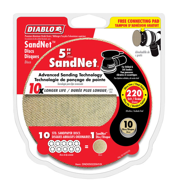 Diablo SandNet 220 Grit Sanding Disc 10 Pack