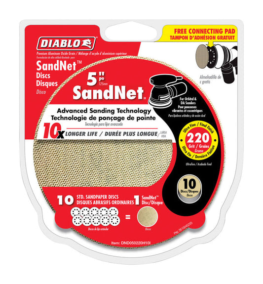 Diablo SandNet 220 Grit Sanding Disc 10 Pack