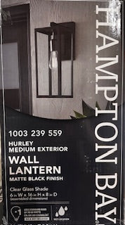 Hampton Bay Hurley 16 in. 1-Light Modern Black Shade