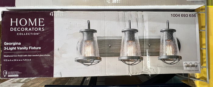 Home Decorators Collection Georgina 3 Light Vanity Fixture - Weathered Iron