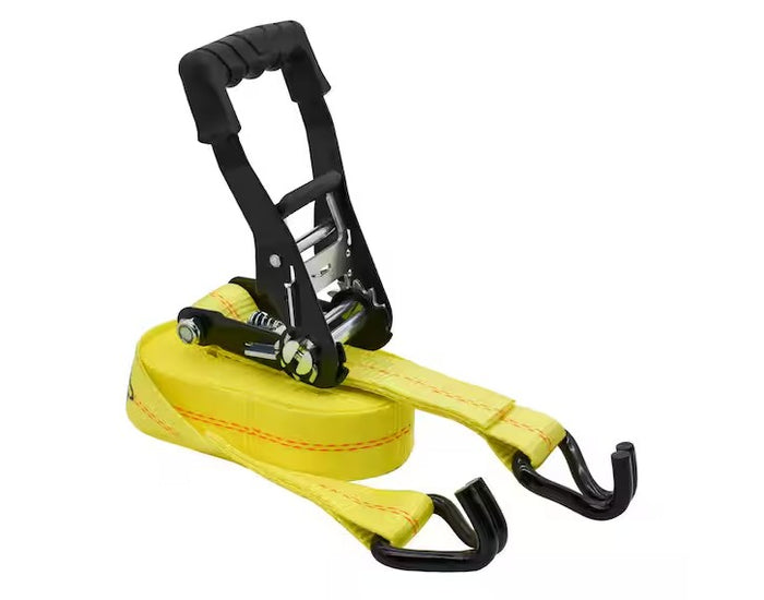 HUSKY | 27 ft. x 2 in. Heavy-Duty Ratchet Tie-Down Strap with J Hook