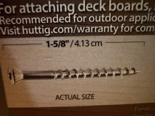 HUTTIG-GRIP 305 Stainless Steel Trim Screws – #7 x 1-5/8" – T-15 Star Drive – 25 lb Bucket (HGG7158SSTRM25)