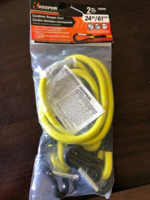 Keeper Bungee Cord 24 in. L X 0.315 in. Black/Yellow