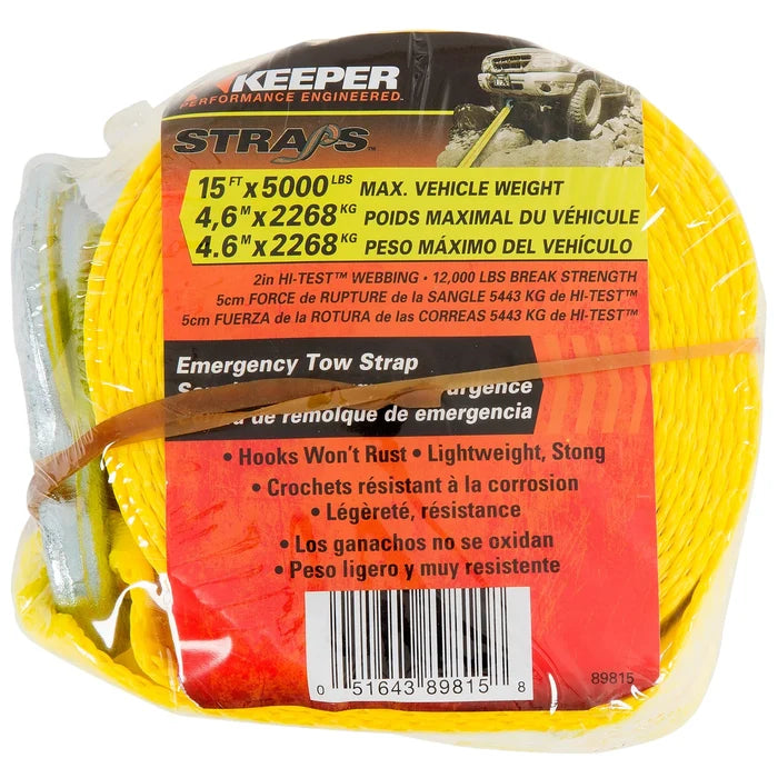 Keeper Tow Strap 2 in. W X 15 ft. L 5000 Lb
