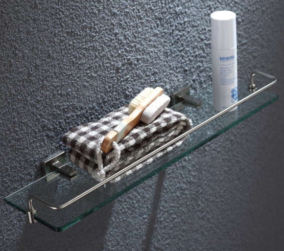 Kraus Aura Glass Shelf with Railing