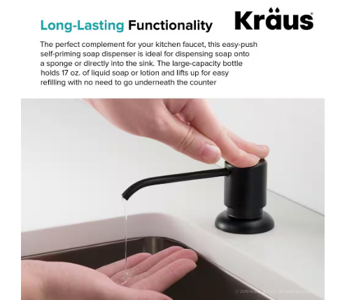 Kraus Boden Kitchen Soap Dispenser in Matte Black