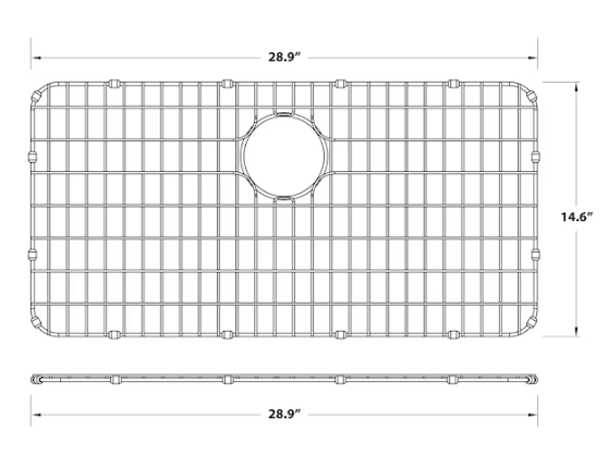 Kraus Dex Series Center Drain Stainless Steel Sink Grid