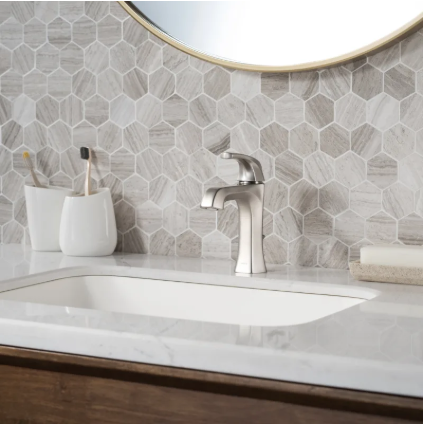 KRAUS Esta Single Handle Basin Bathroom Faucet with Lift Rod Drain in Stainless Steel