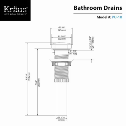 Kraus Pop-Up Drain in Oil Rubbed Bronze