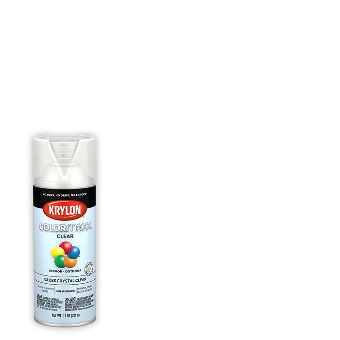 Krylon Colormaxx Gloss Crystal Clear Paint Primer, 11 oz