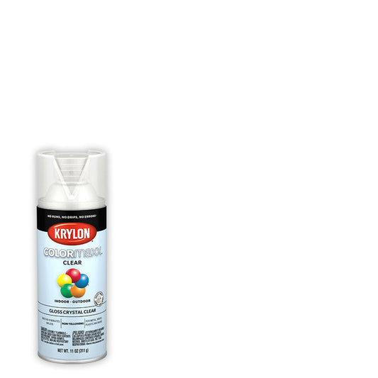 Krylon Colormaxx Gloss Crystal Clear Paint Primer, 11 oz