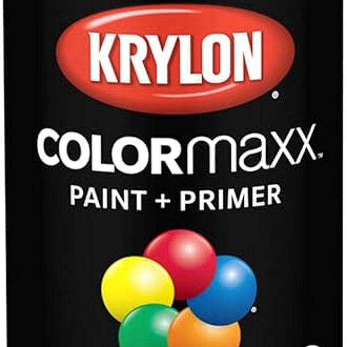 Krylon Colormaxx Satin Black Paint Primer, 12 Oz