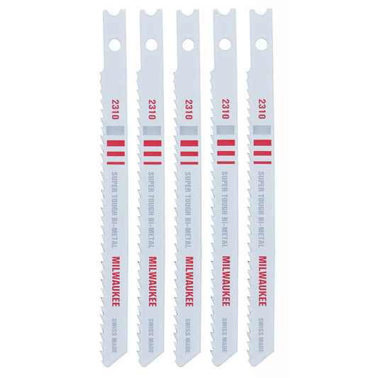 Milwaukee 10TPI 4" Jig Saw Blades, Pack of 5